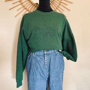 Lee Women's Forest Green Crew Neck Sweater
